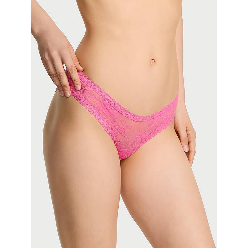 Victoria's Secret Pink Very Sexy Lace Heart Hardware Open-Back Cheeky Panty (XL)