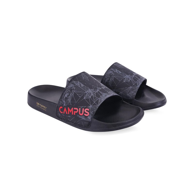 Campus SL-423A Black & Red Men Sliders (UK 9)