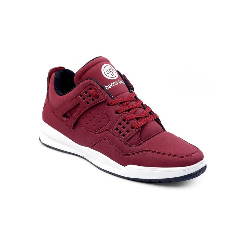 Bacca Bucci Ultraforce Mid Top Athletic Fashion Casual Sneakers Maroon (UK 8)