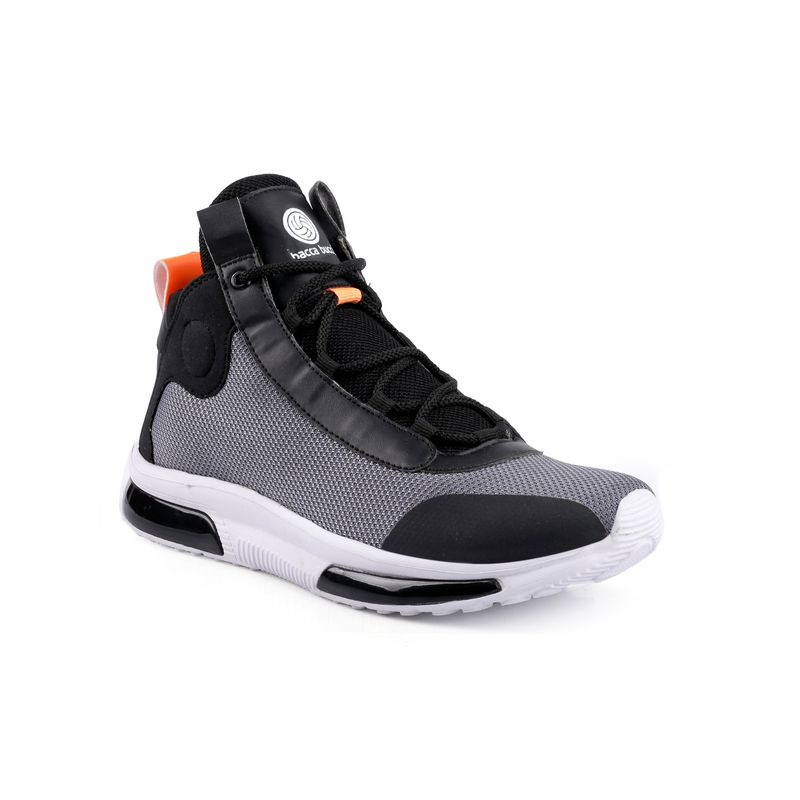 Bacca Bucci Superstar High Top Grey Sneakers Streetwear Dual Air Cushion Rubber Outsole (UK 6)