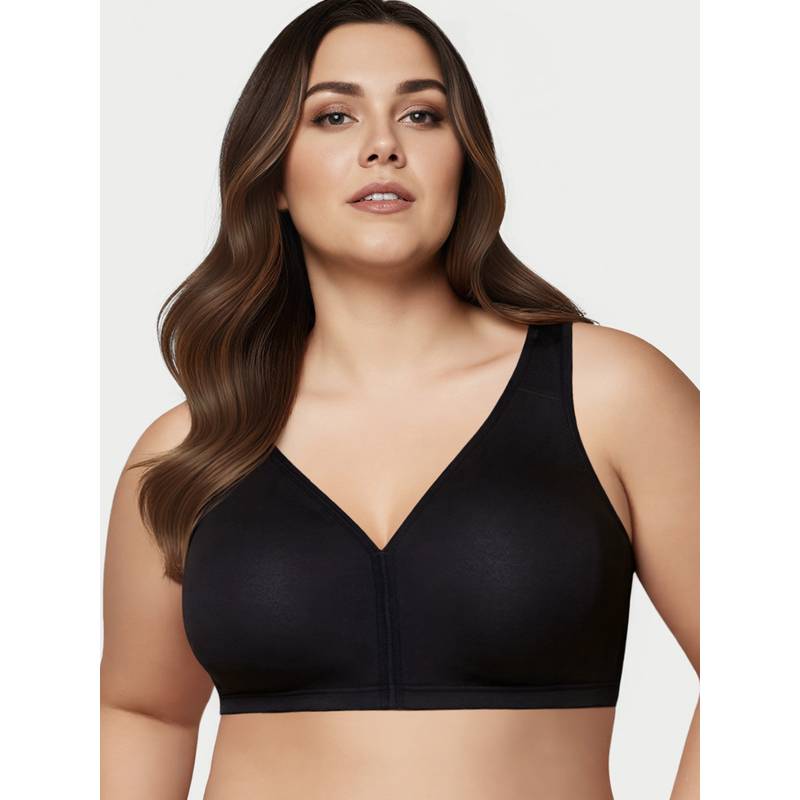Enamor Black Cotton Solid Bra (34DD)