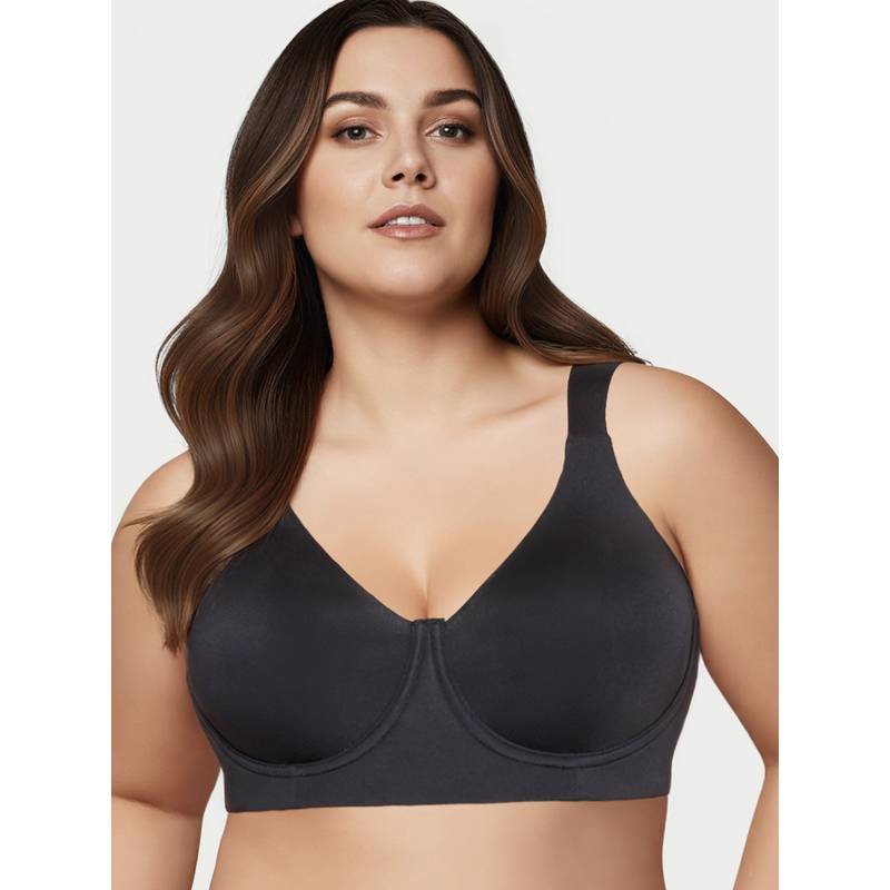 Enamor Black Nylon Solid Bra (36C)