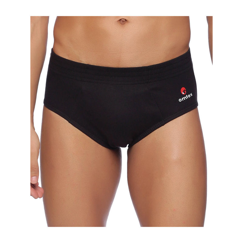Omtex Sports Cricket Special Cotton Brief for Mens Black (L)