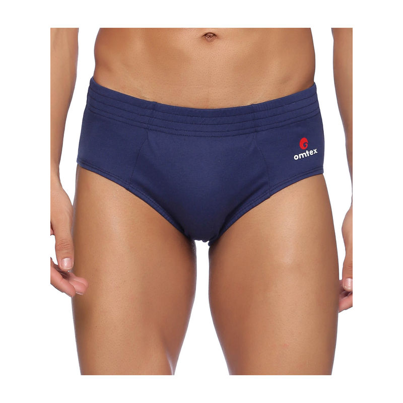 Omtex Sports Cricket Special Cotton Brief for Mens Navy Blue (L)