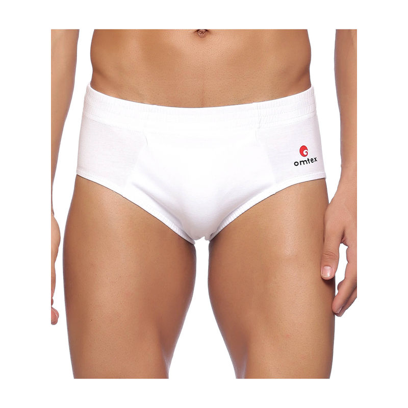 Omtex Sports Cricket Special Cotton Brief for Mens White (L)