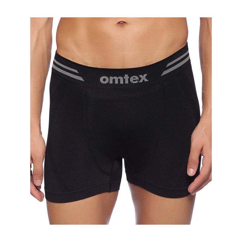 Omtex Mens Athletic Seamless Short Stretchable - Black (M)
