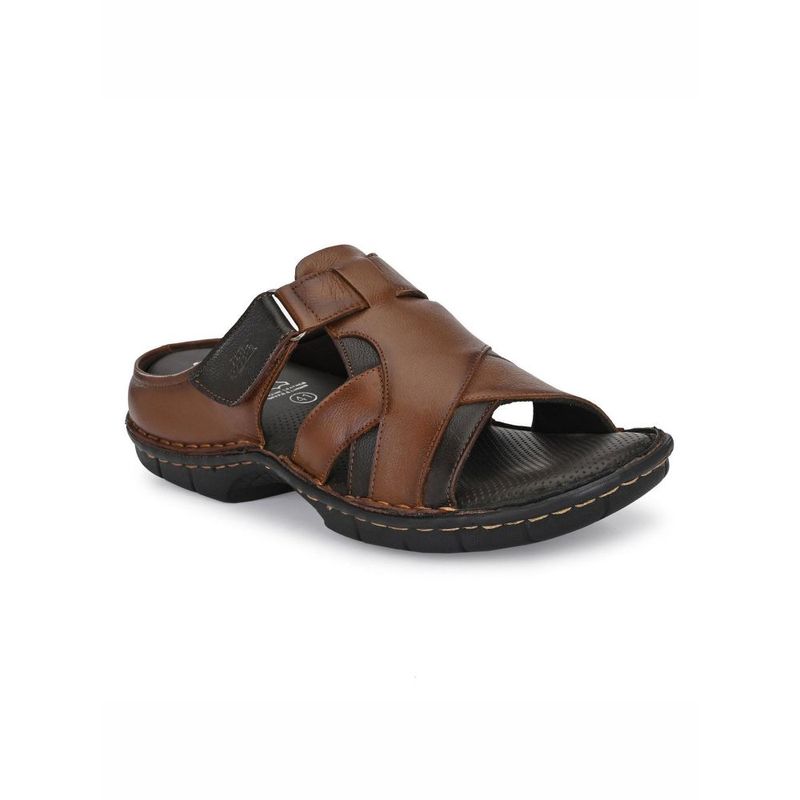 Hitz Tan Casual Leather Sandal - Uk 6