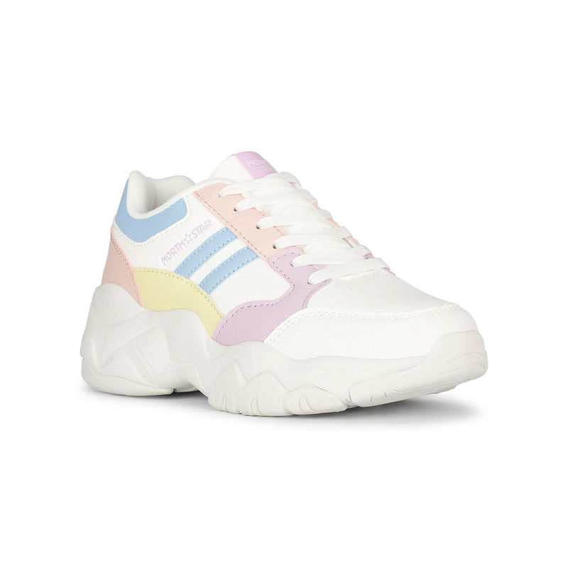 North Star Women White Lace-Ups Sneakers (UK 4)