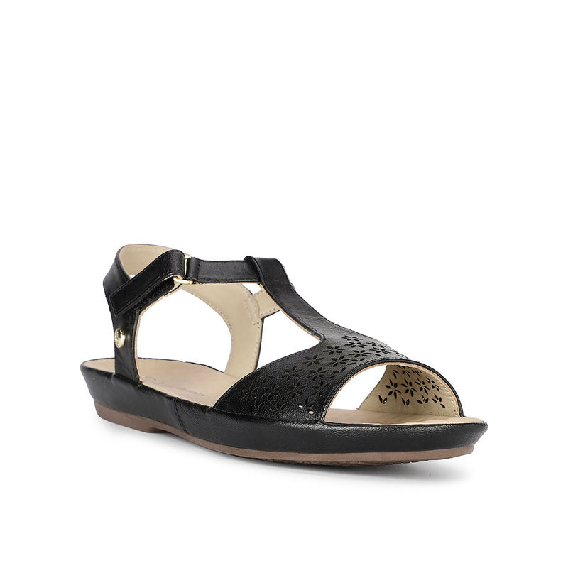 Hush Puppies Women Black Ankle Strap Sandals (UK 6)