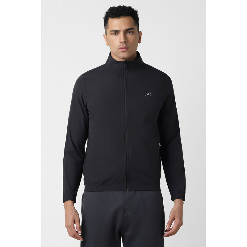 Van Heusen Men Black Solid Casual Jacket (S)