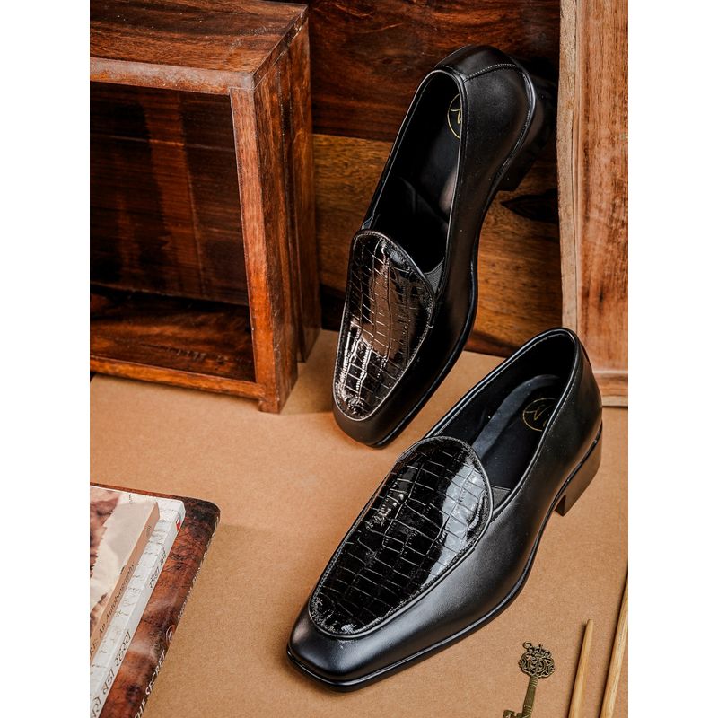 NR BY NIDHI RATHI Glossy Black Slip On Loafers for Men (EURO 45)