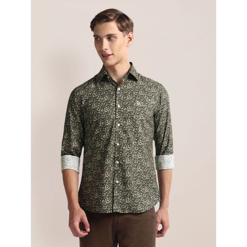 U.S. POLO ASSN. Printed Cotton Modal Shirt (L)