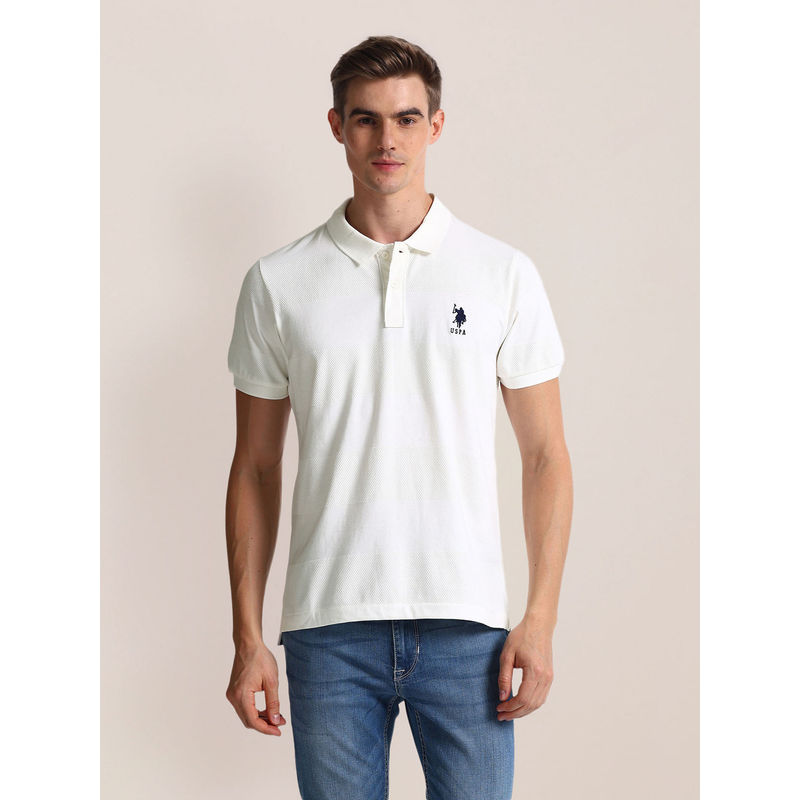 U.S. POLO ASSN. Patterned Knit Slim Fit Polo T-Shirt (M)