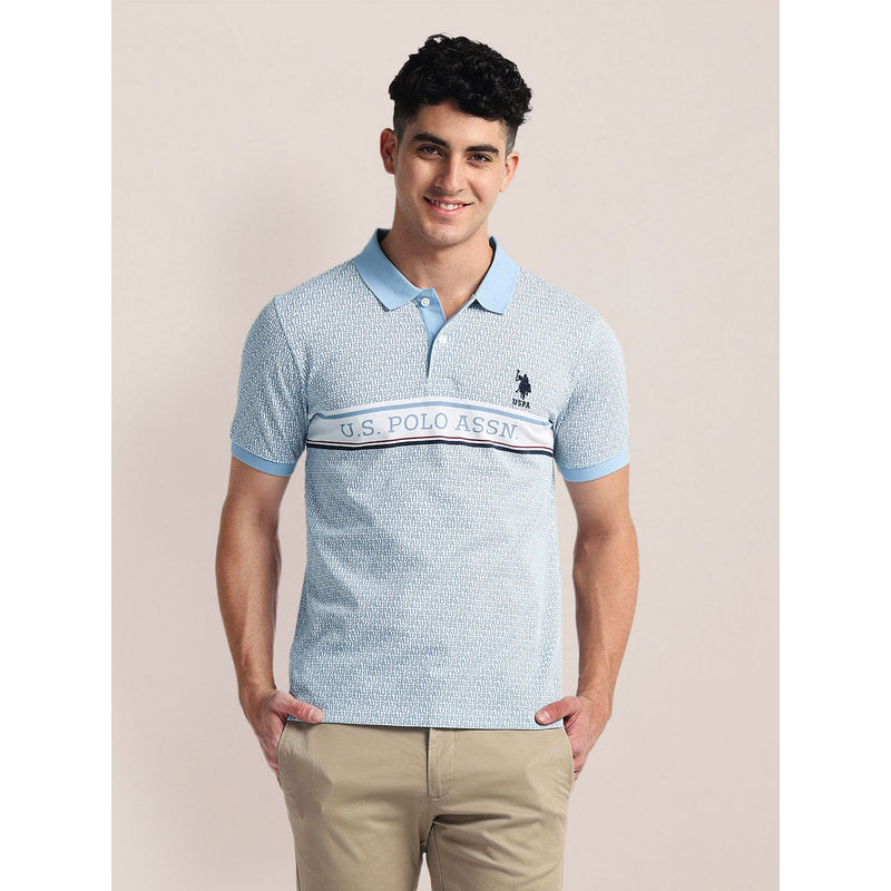 U.S. POLO ASSN. Brand Print Slim Fit Polo T-Shirt (S)