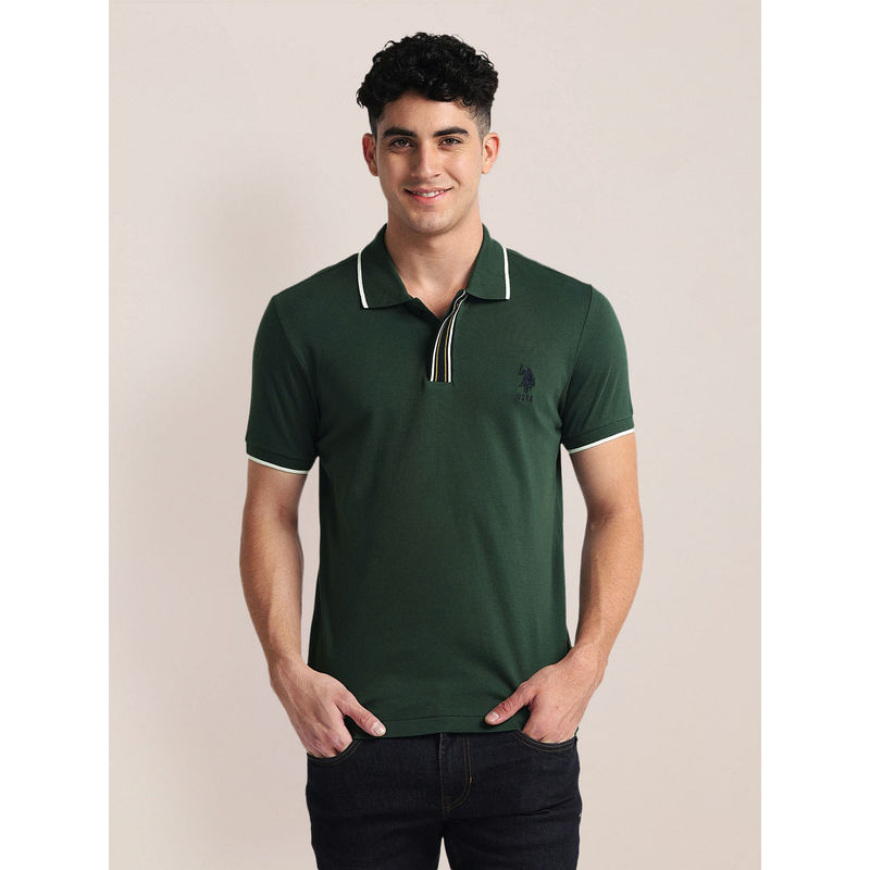 U.S. POLO ASSN. Striped Placket Slim Fit Polo T-Shirt (M)