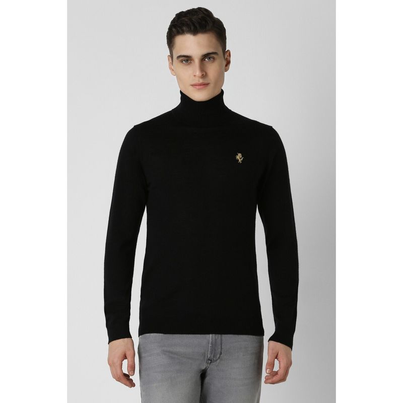 Van Heusen Men Black Solid Turtle Neck Sweater (XL)