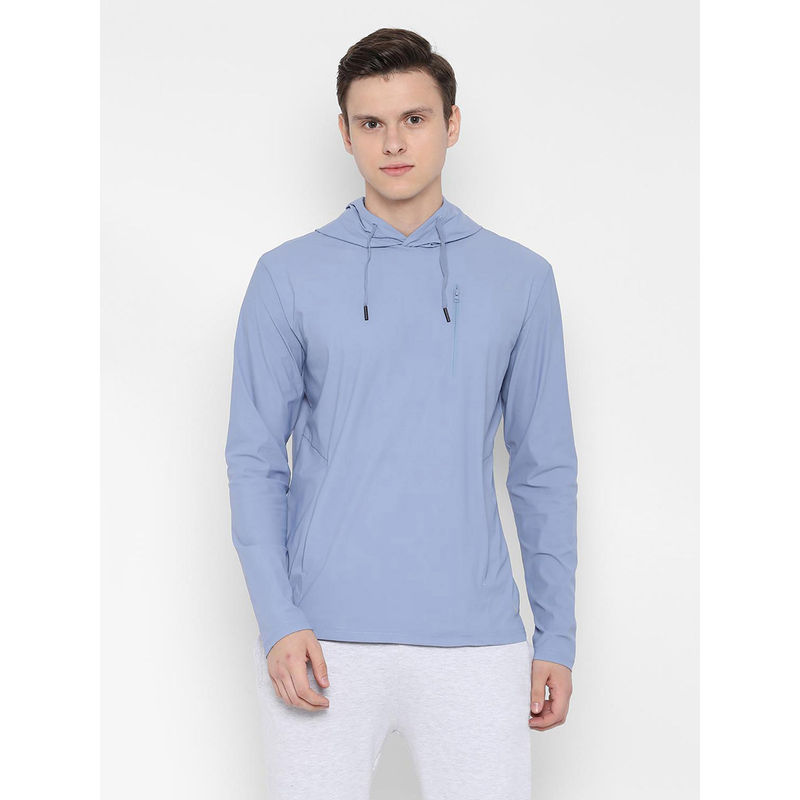 Allen Solly Blue Solid Sweatshirt (2XL)