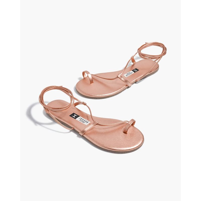 IRUSSH Memory Foam Joohee Copper Flat Sandals (EURO 35)