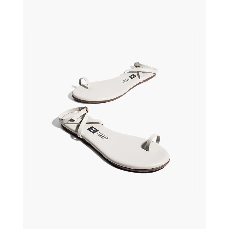 IRUSSH Memory Foam Preity Off White Flat Sandals (EURO 35)