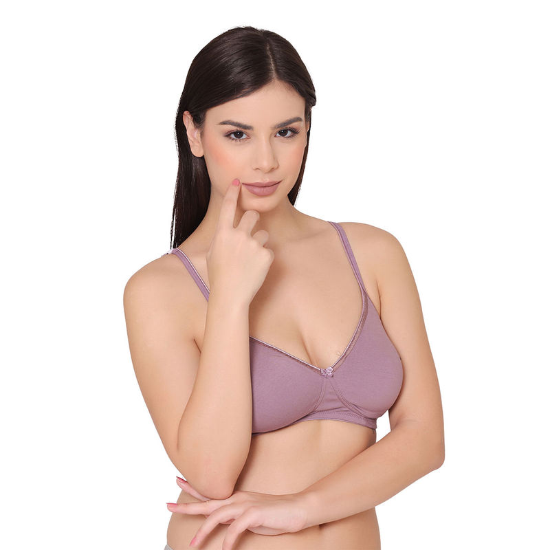 Groversons Paris Beauty Women Lavender Cotton Non-Padded Full Coverage Super Support Bra (32B)