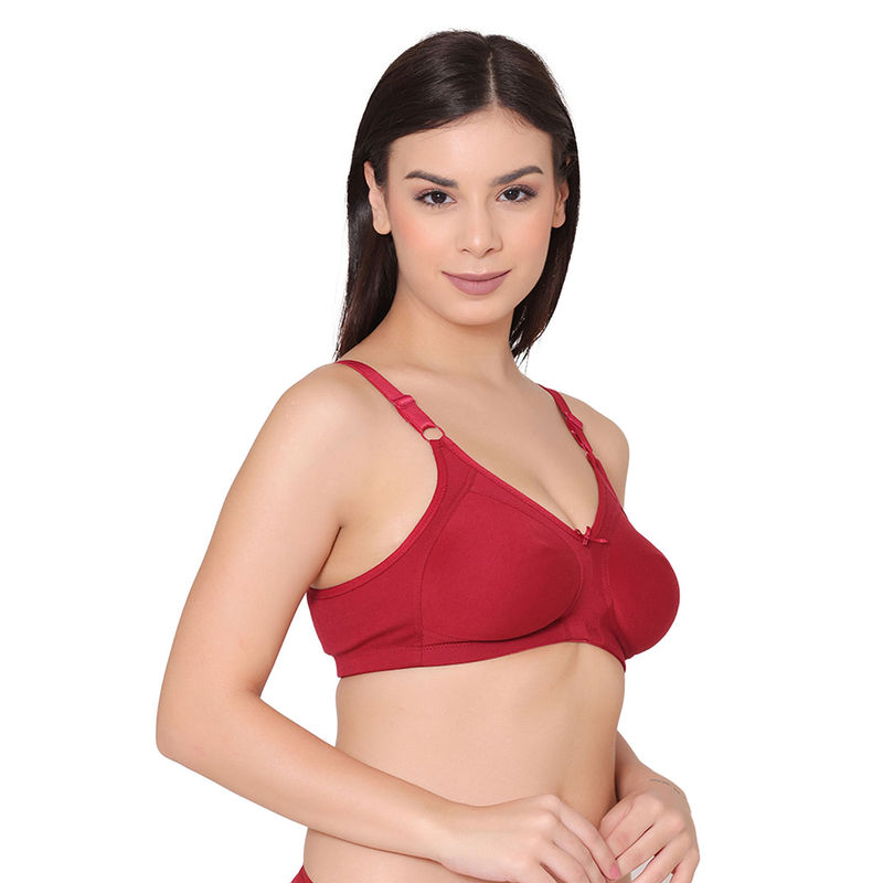 Groversons Paris Beauty Women Maroon Non-Padded Non-Wired Super Support M-Frame Bra (36B)