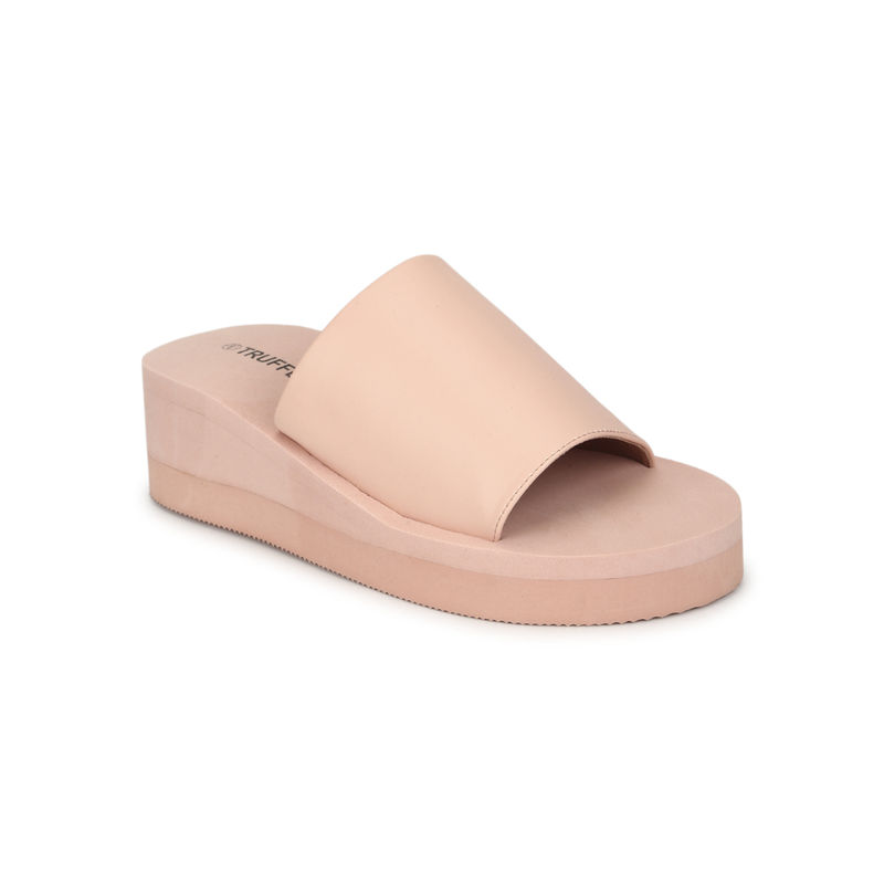 Truffle Collection Beige Eva Slip On Wedges - UK 4