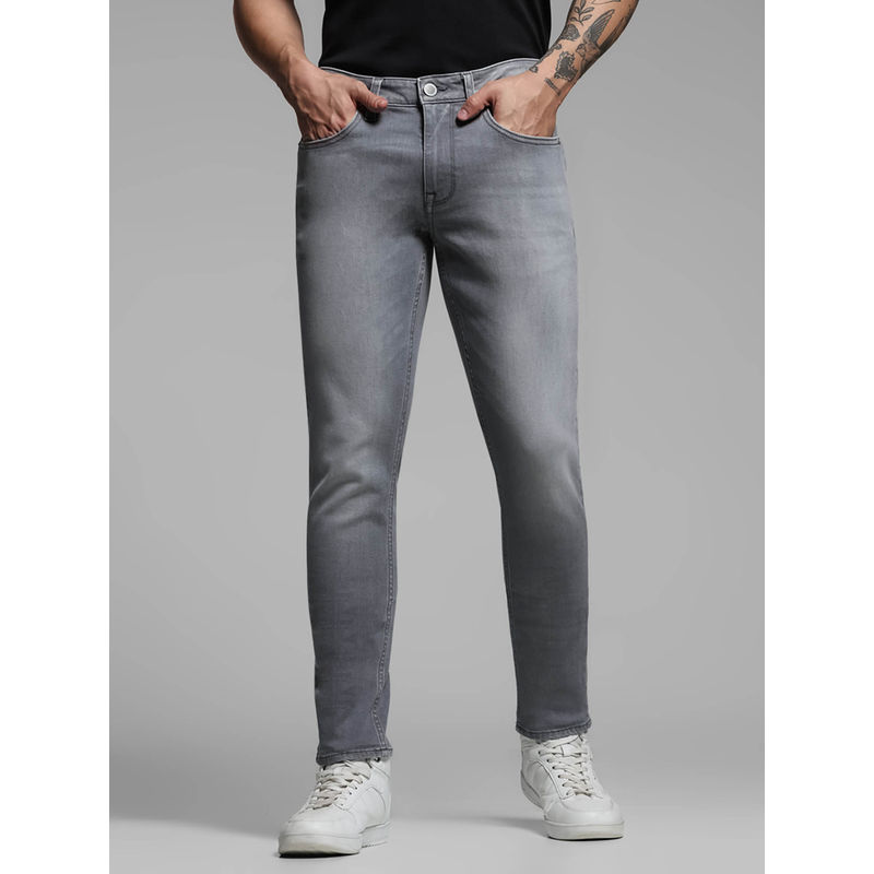 Jack & Jones Grey Anti Fit Low-Rise Jeans (30/27)