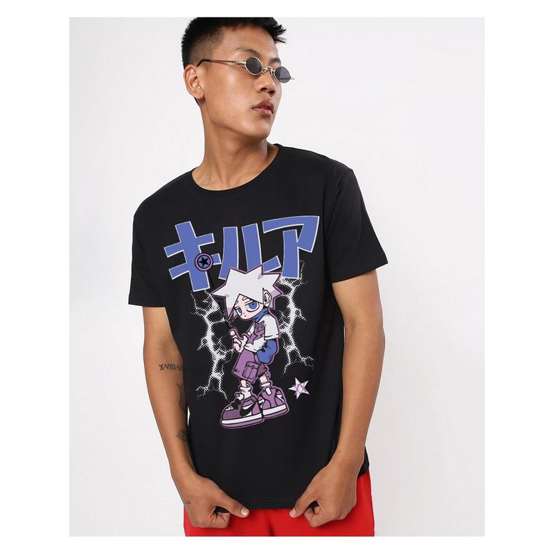 Bewakoof Men's Black Classifies Hunter Graphic Printed T-shirt (S)