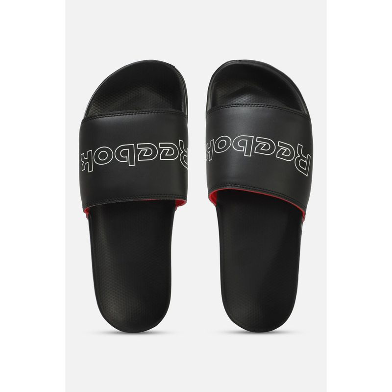 Reebok slides black store