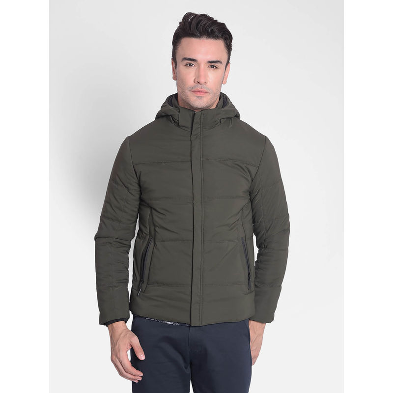Crimsoune Club Men's Olive Puffer & Hooded Jacket (M)