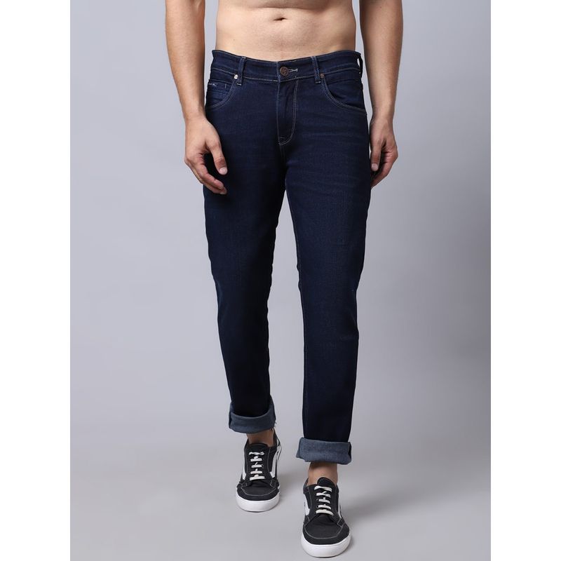 Cantabil Men Dark Carbon Blue Jeans (36)
