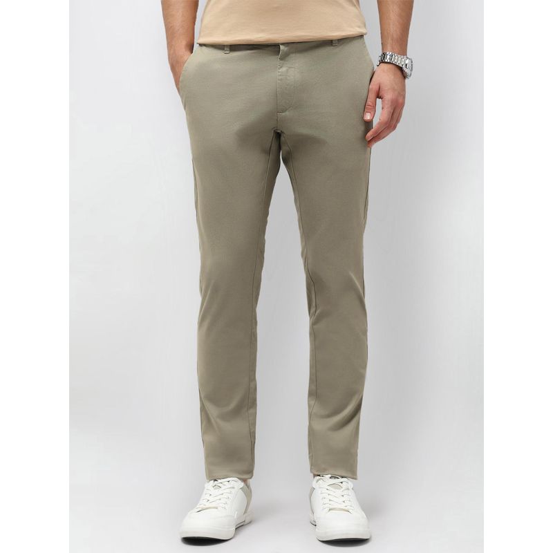 U.S. POLO ASSN. Green Men's Austin Slim Fit Satin Trousers (34)