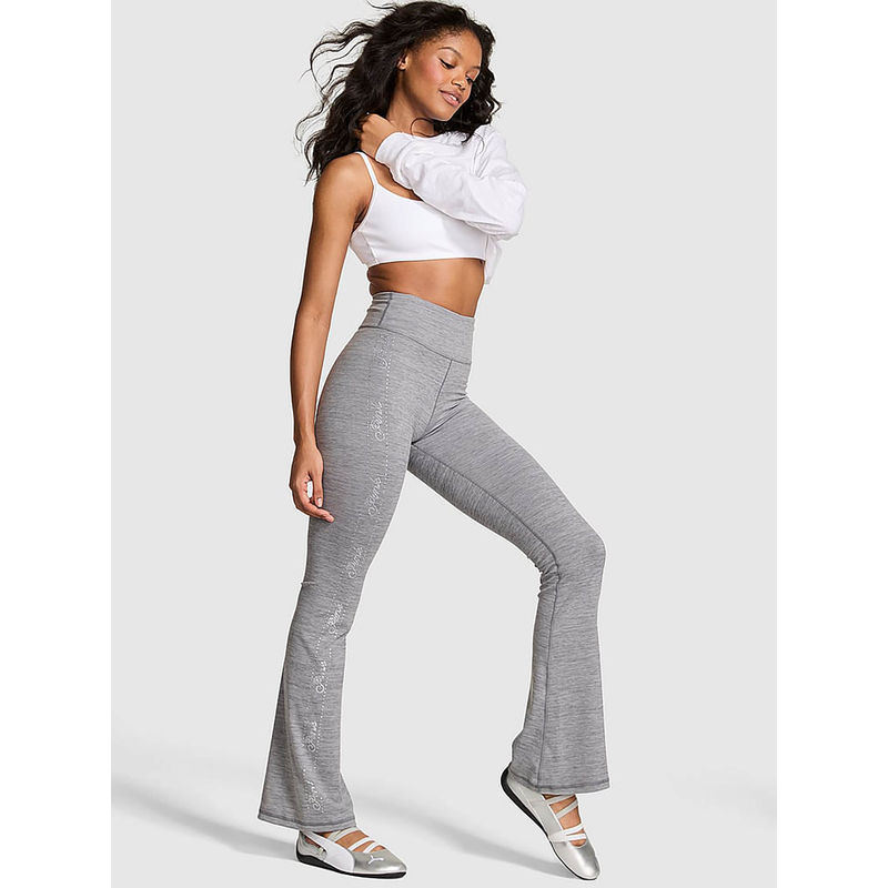 Victoria's Secret Grey Polyester Regular Sports Leggings (S)