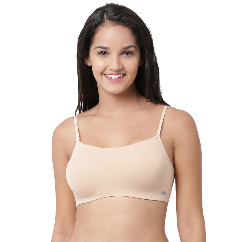Enamor A022 Basic Cotton Stretch Cami Detachable Straps Bra-Non-Padded Wirefree High Coverage-Skin