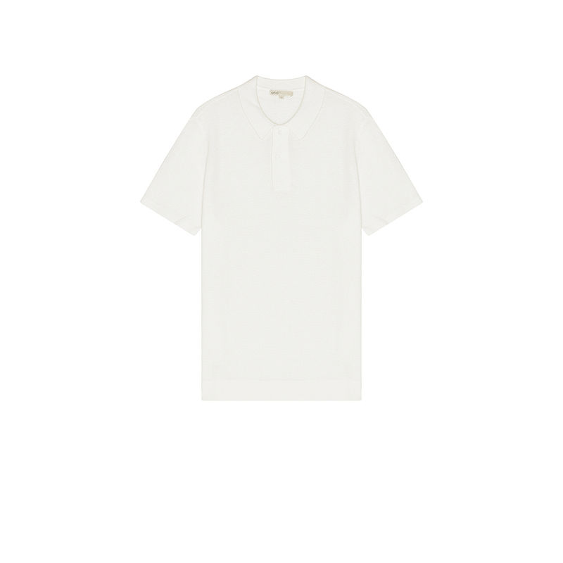 onia Cotton Textured Knit Polo (M)