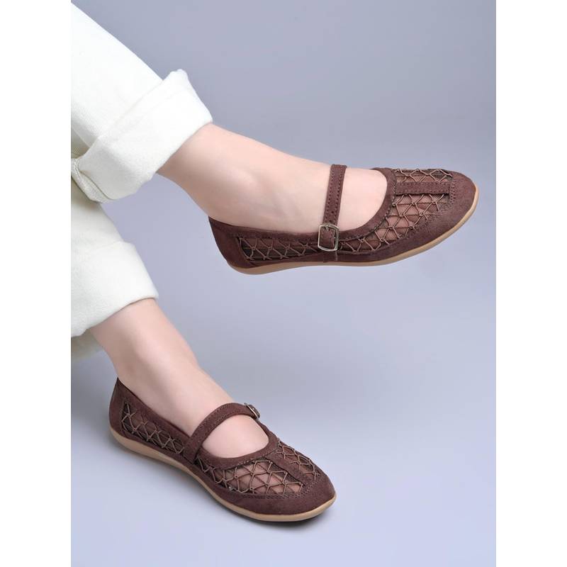 Shoetopia Women Brown Tpr Sole Ballerina (EURO 36)