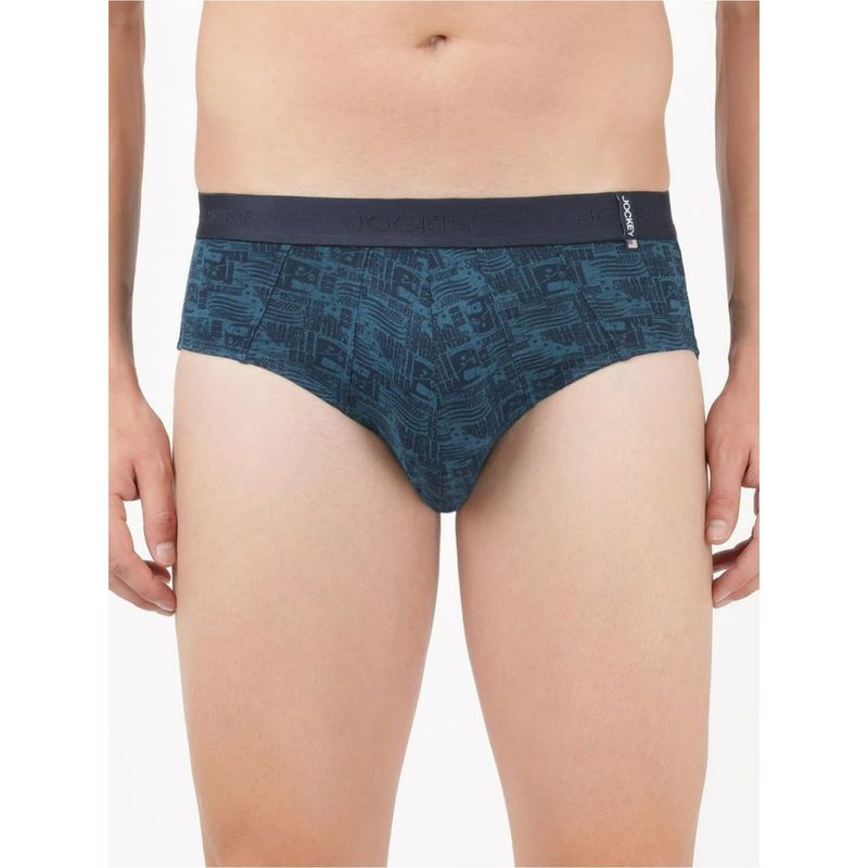Buy Jockey US52 Men Super Combed Cotton Printed Brief - Navy