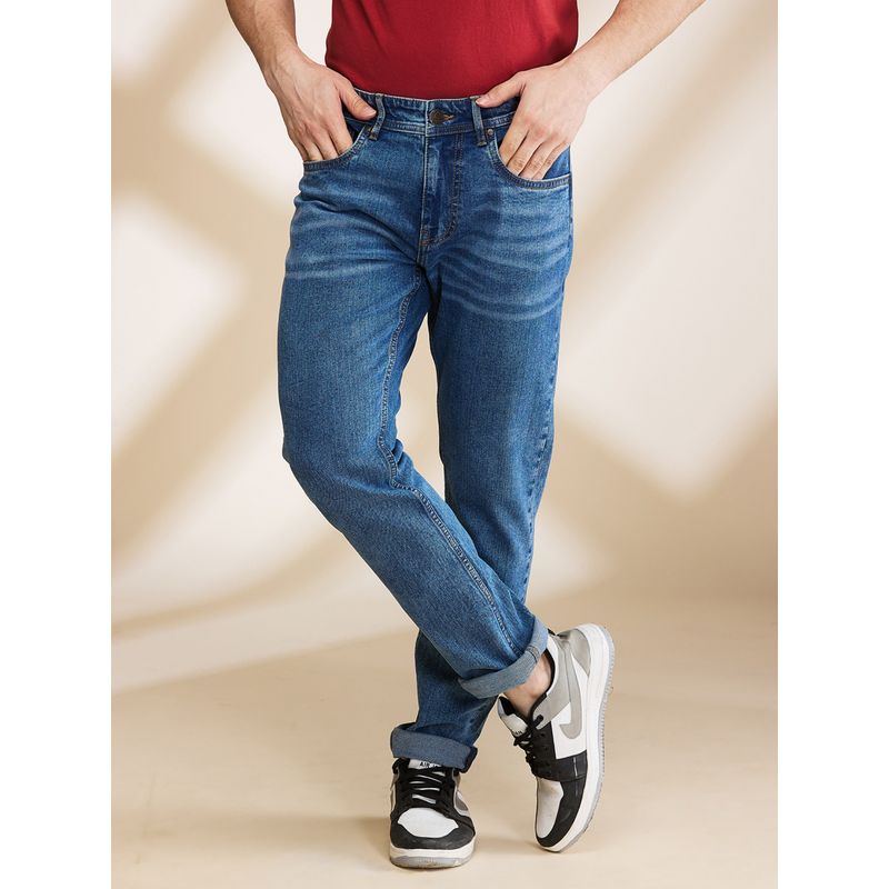 Light Blue Slim Fit Denims For Men By Being Human Clothing (38)