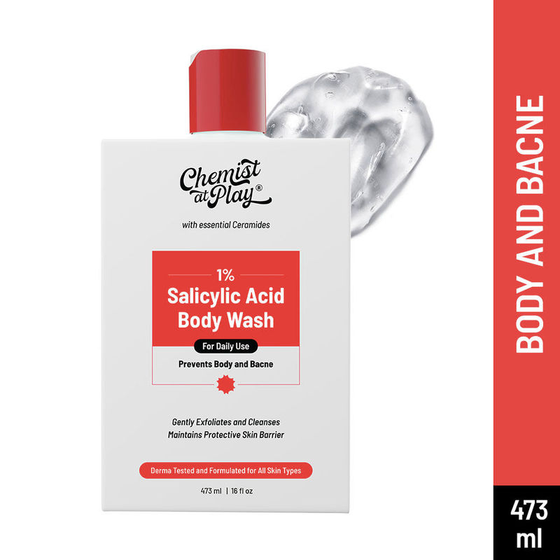 Chemist At Play 1% Salicylic Acid Acne Body Wash | Shower Gel for Acne Control | For Women & Men