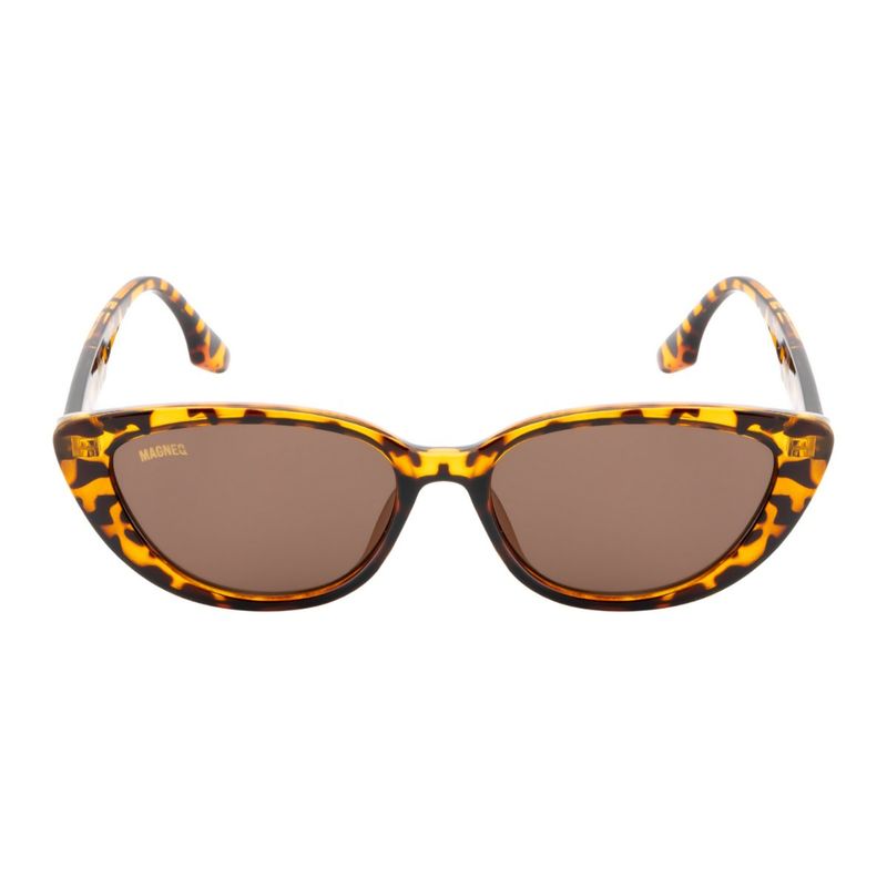 Buy MAGNEQ Brown Cateye Shaped Polarized Sunglasses Online