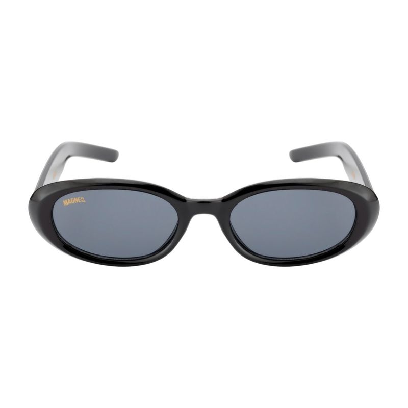 MAGNEQ Black Oval Shaped Uv Protected Sunglasses Buy MAGNEQ Black Oval