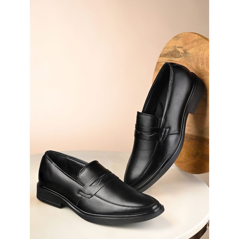 Louis Stitch Men Jet Black Leather Slip-On Formal Loafers (UK 8)