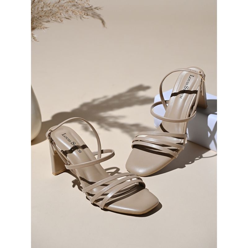 Louis Stitch Women Beige Block Heels (UK 4)