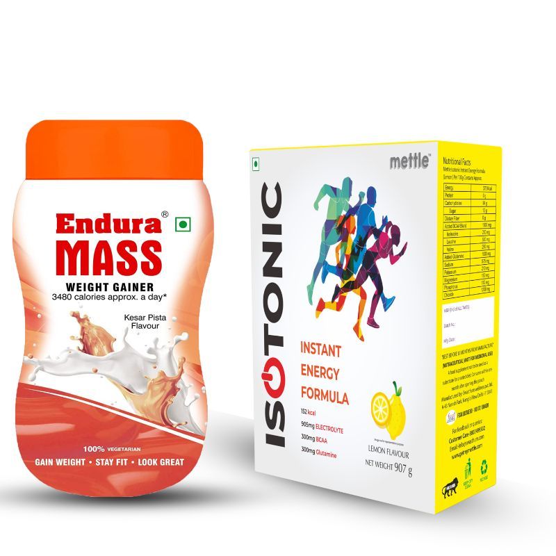 Buy Endura Mass Weight Gainer Kesar Pista Flavour With Mettle Isotonic