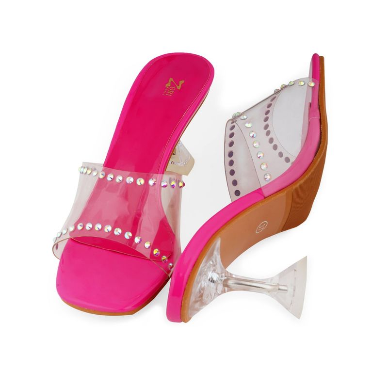 Zori World Eden-Embellished Pink Rhinestone Heels (EURO 36)