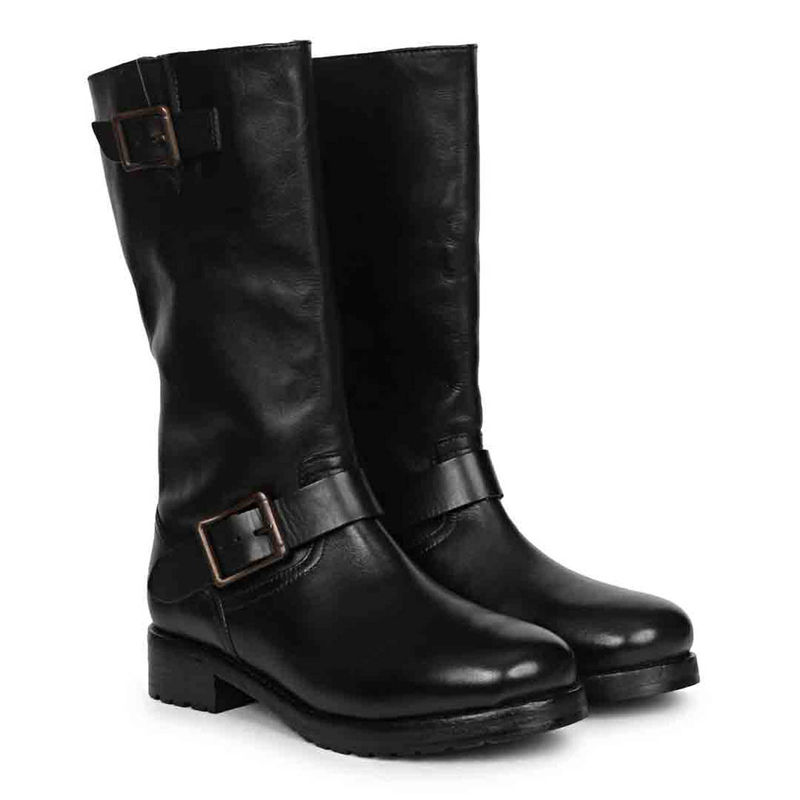 Saint G Audette Black Leather Calf Boots (UK 3)