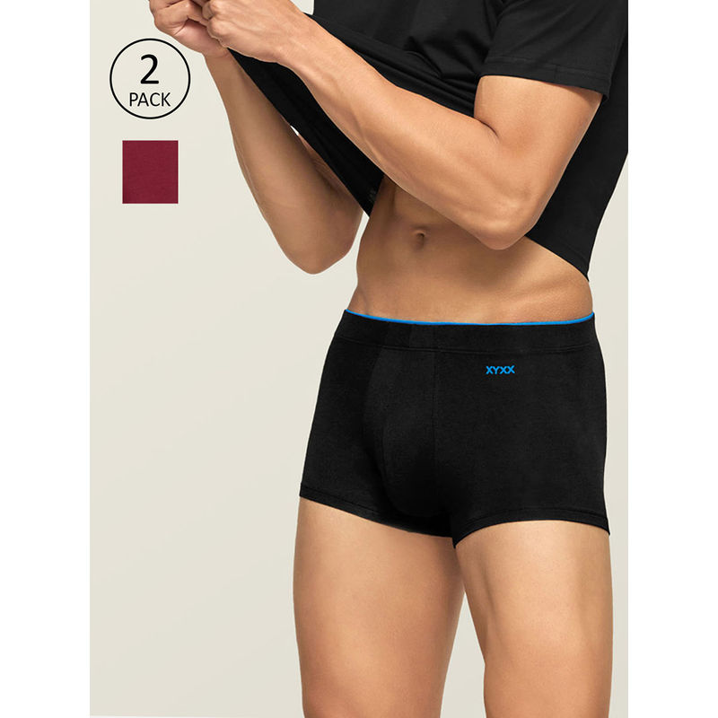 XYXX Men Intellisoft Antimicrobial Micro Modal Uno Trunk Pack Of 2 (S)