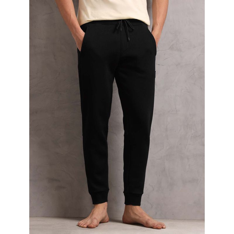 U.S. POLO ASSN. Black Cotton Mid Waist Lounge Joggers (XL)