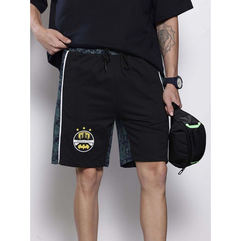 The Indian Garage Co Men Regular Fit Batman Printed Mid-Rise Shorts (30)