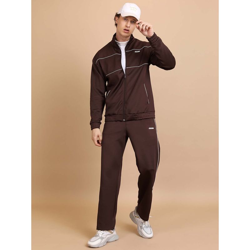 HIGHLANDER Brown Relaxed Fit Sweatshirt and Track Pant (Set of 2) (M)
